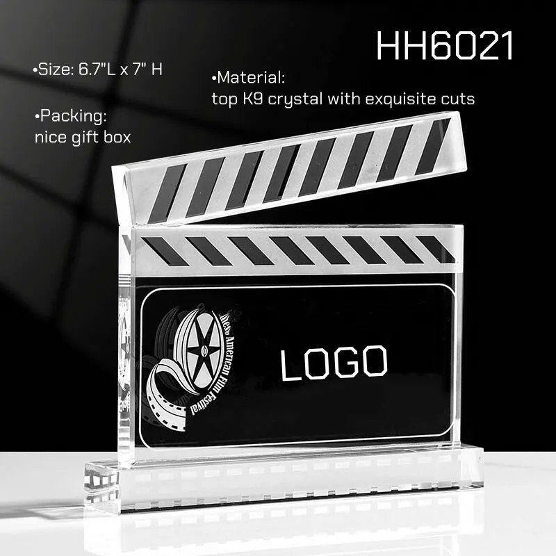 Film Crystal Academy Award Trophy Movie Clapper 7