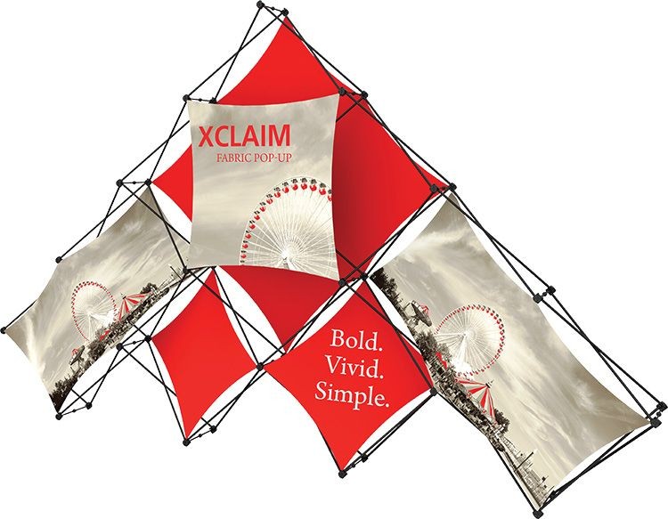 Xclaim 14ft 10 Quad Pyramid Fabric Popup Display Kit 01
