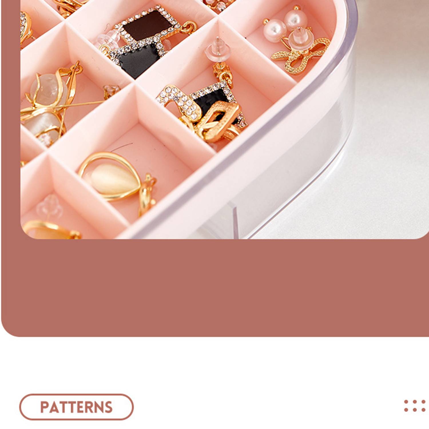 Shining Necklace Jewelry ABS Double Layer Storage Box 3