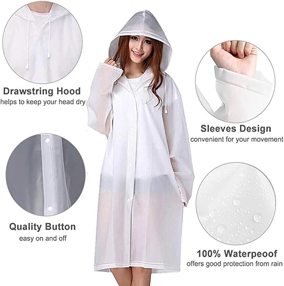 Eva Rain Poncho Reusable Raincoat 4