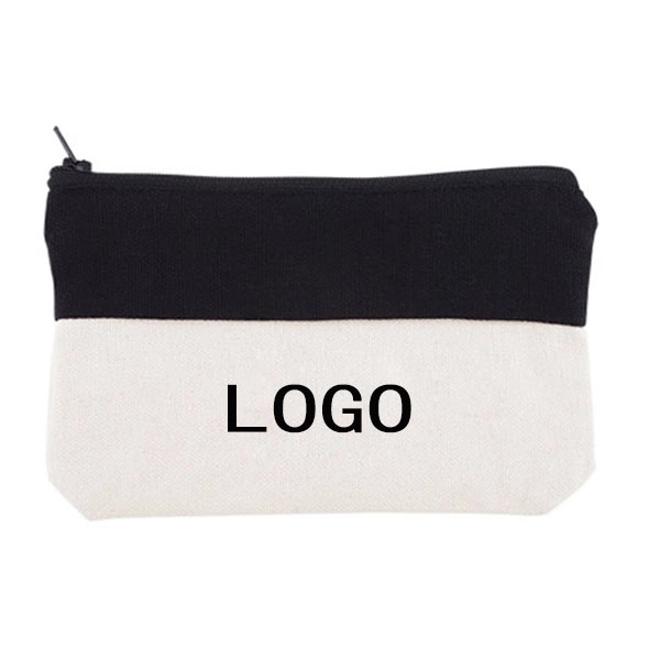 Two-Tone Zip Cotton Canvas School Pouch 1