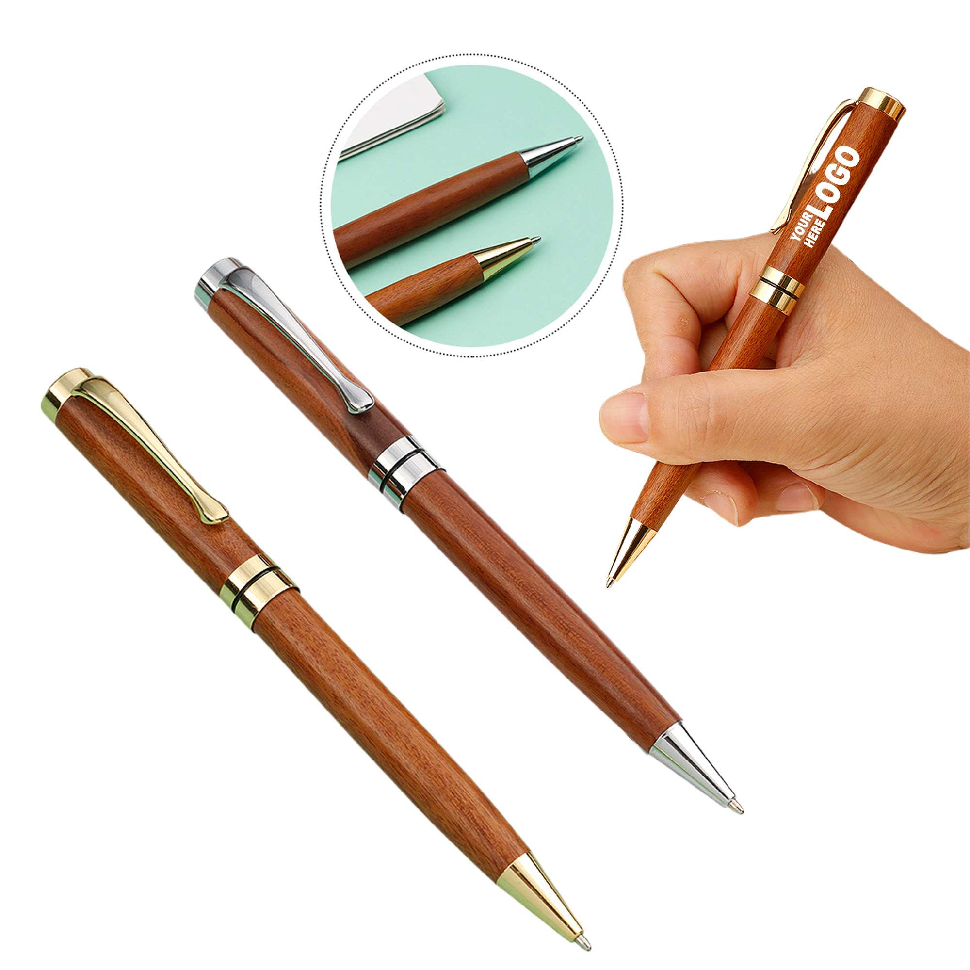 Engravable Smooth-Glide Wood Pen 1