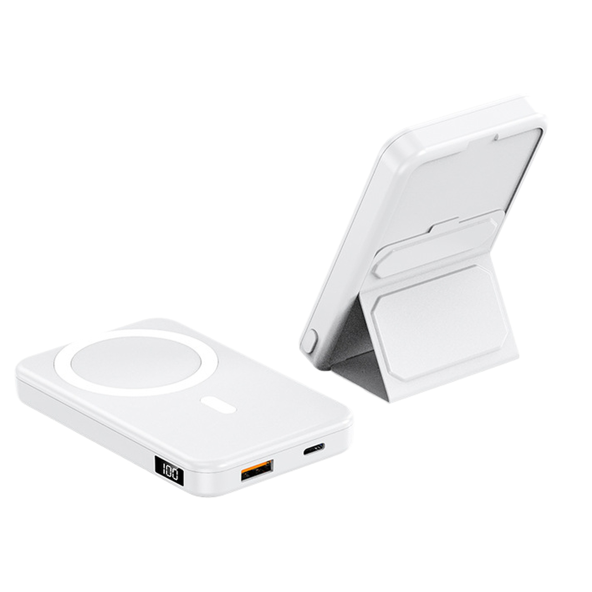 10000mAh Magnetic Wireless Power Bank with Foldable Stand for Phone Charging 3