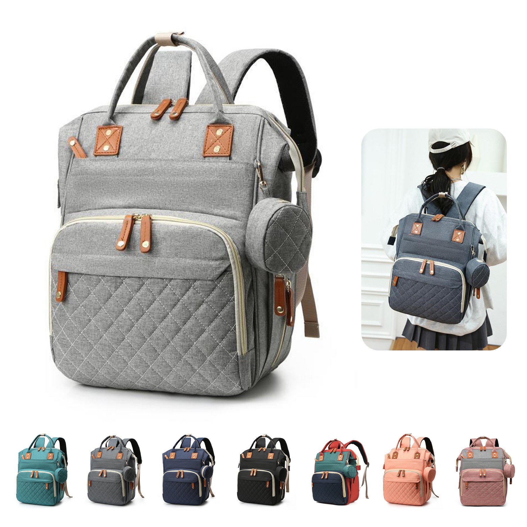 Diaper Bag Backpack With Changing Station