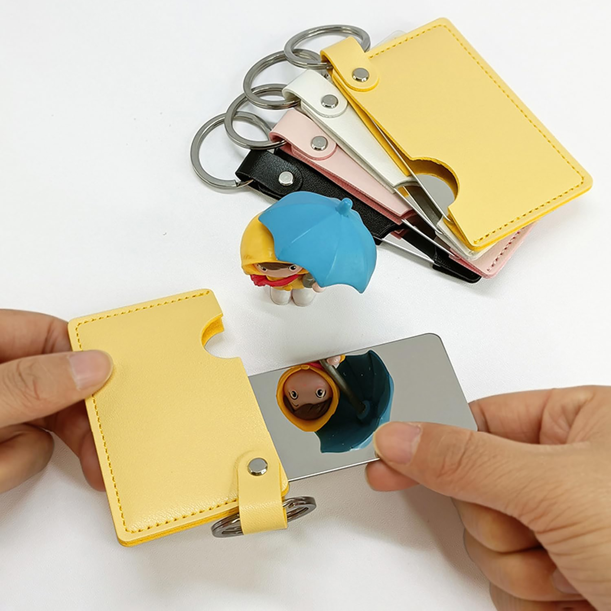 PU Leather Mirror Keychain 7