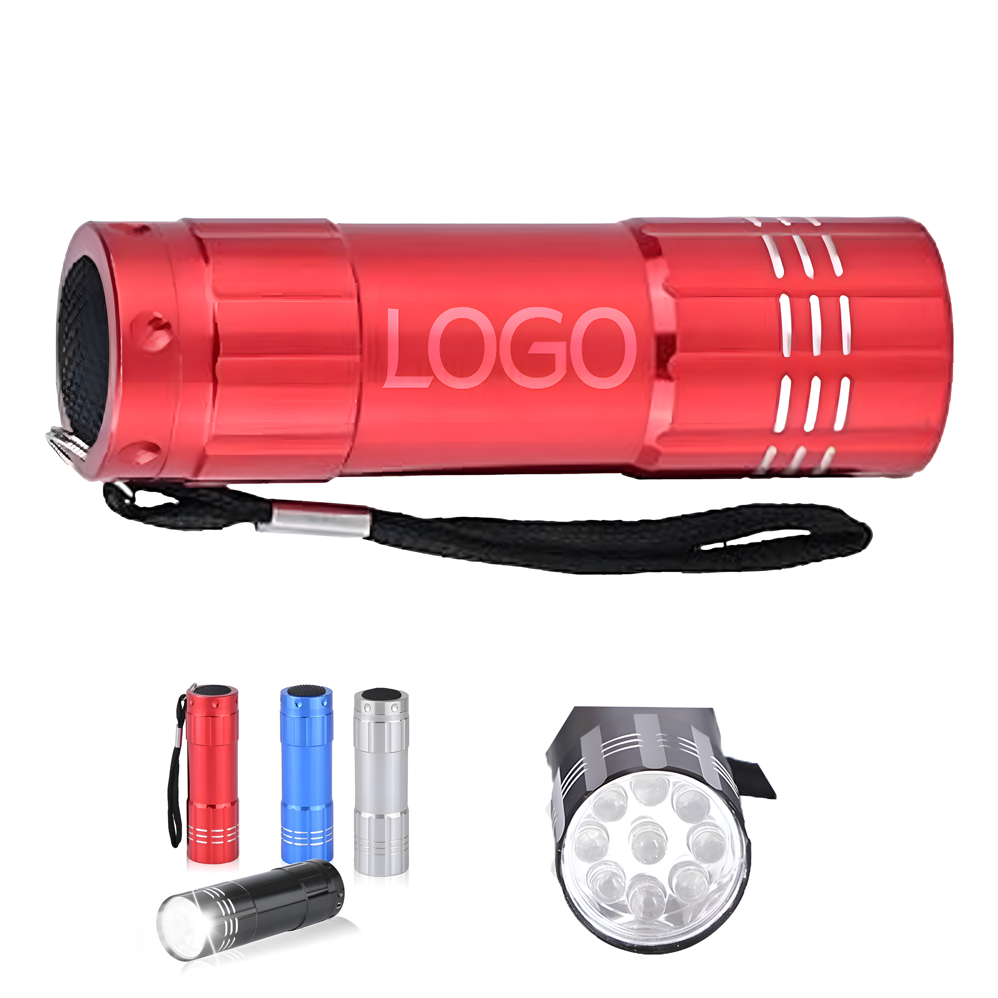 9LED Metal Flashlight Keychain 2
