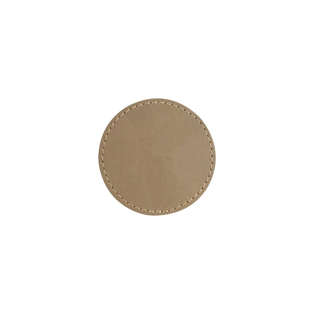 2" Light Brown Leatherette Round Patch with Adhesive 2