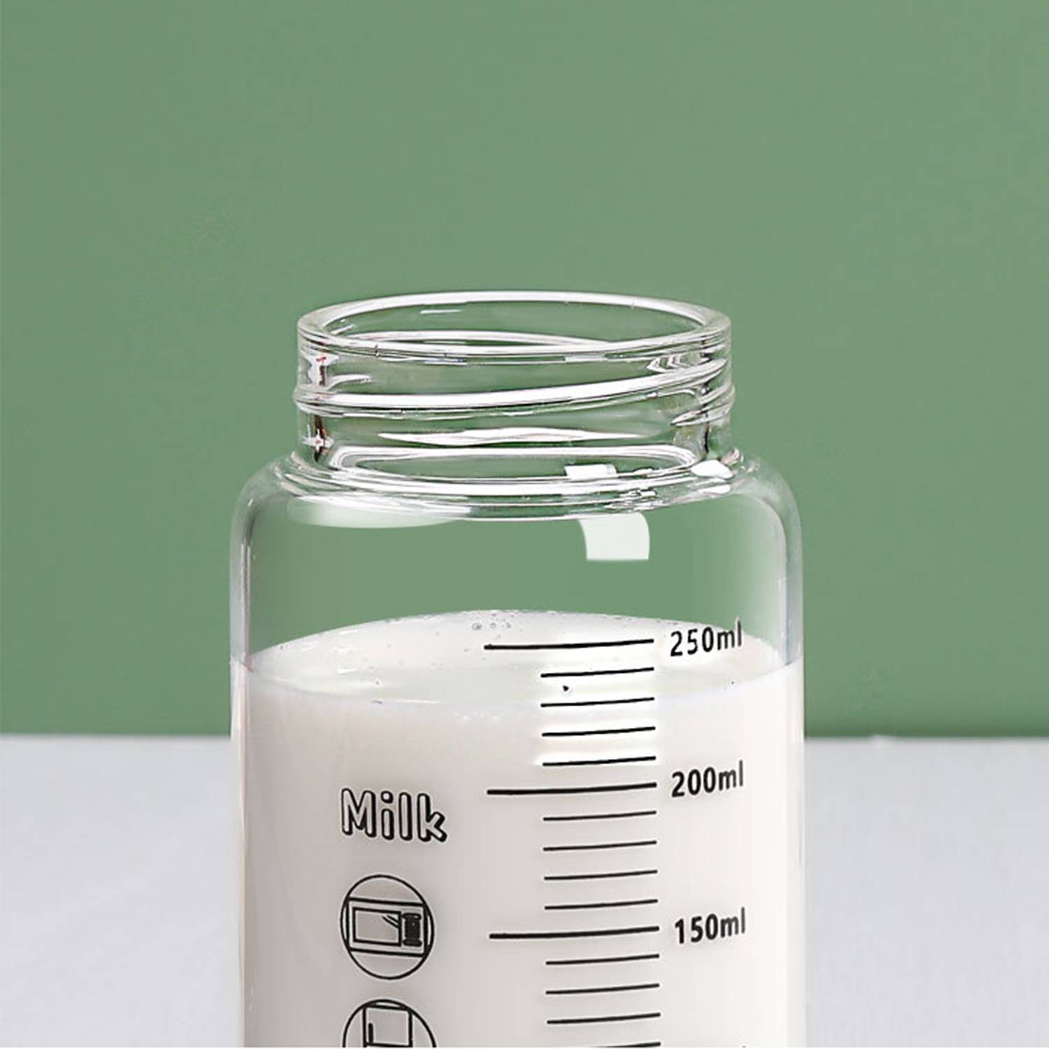 8.8oz Scaled Wide Mouth Glass Milk Bottle 4