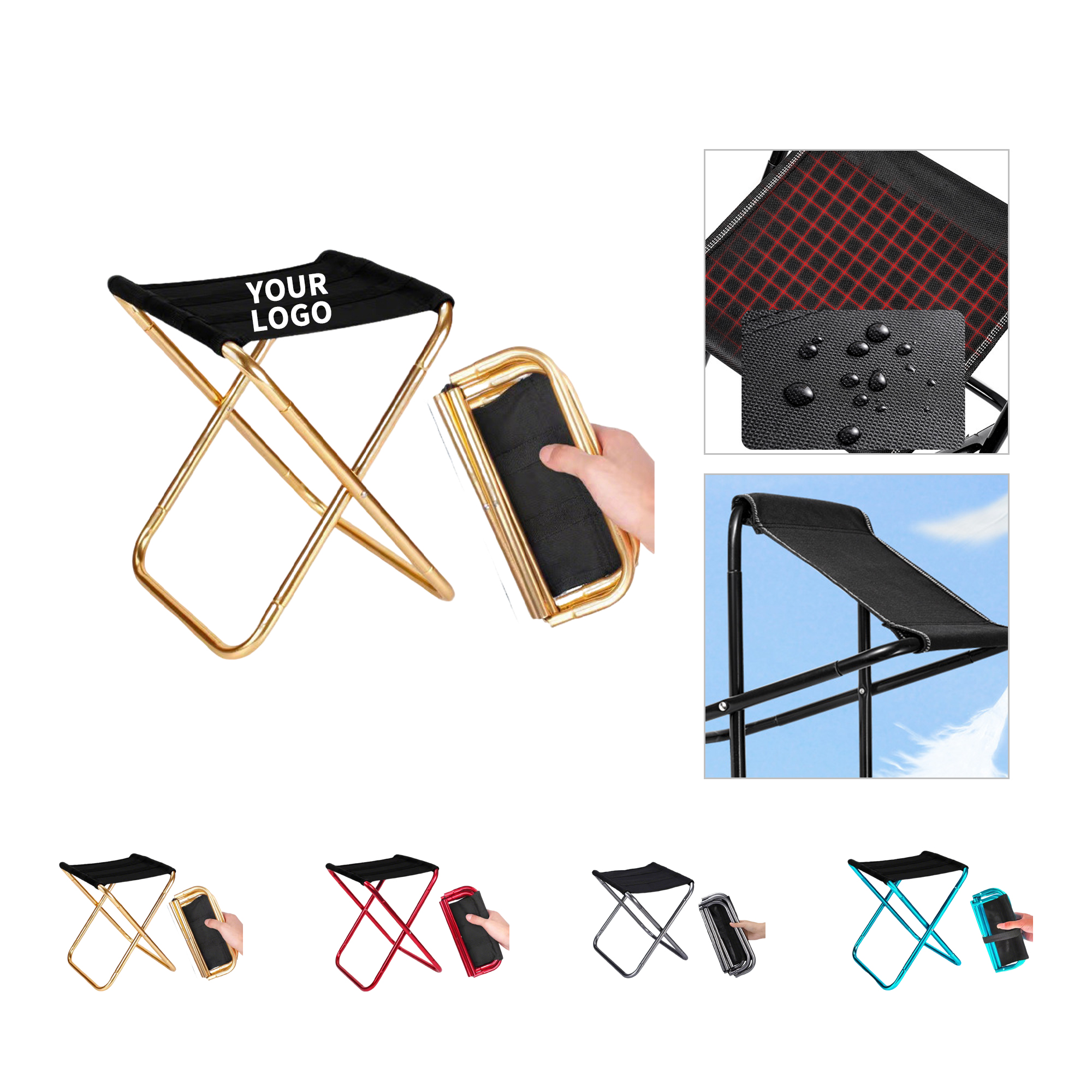 Portable Folding Camping Stool With Oxford Seat 4