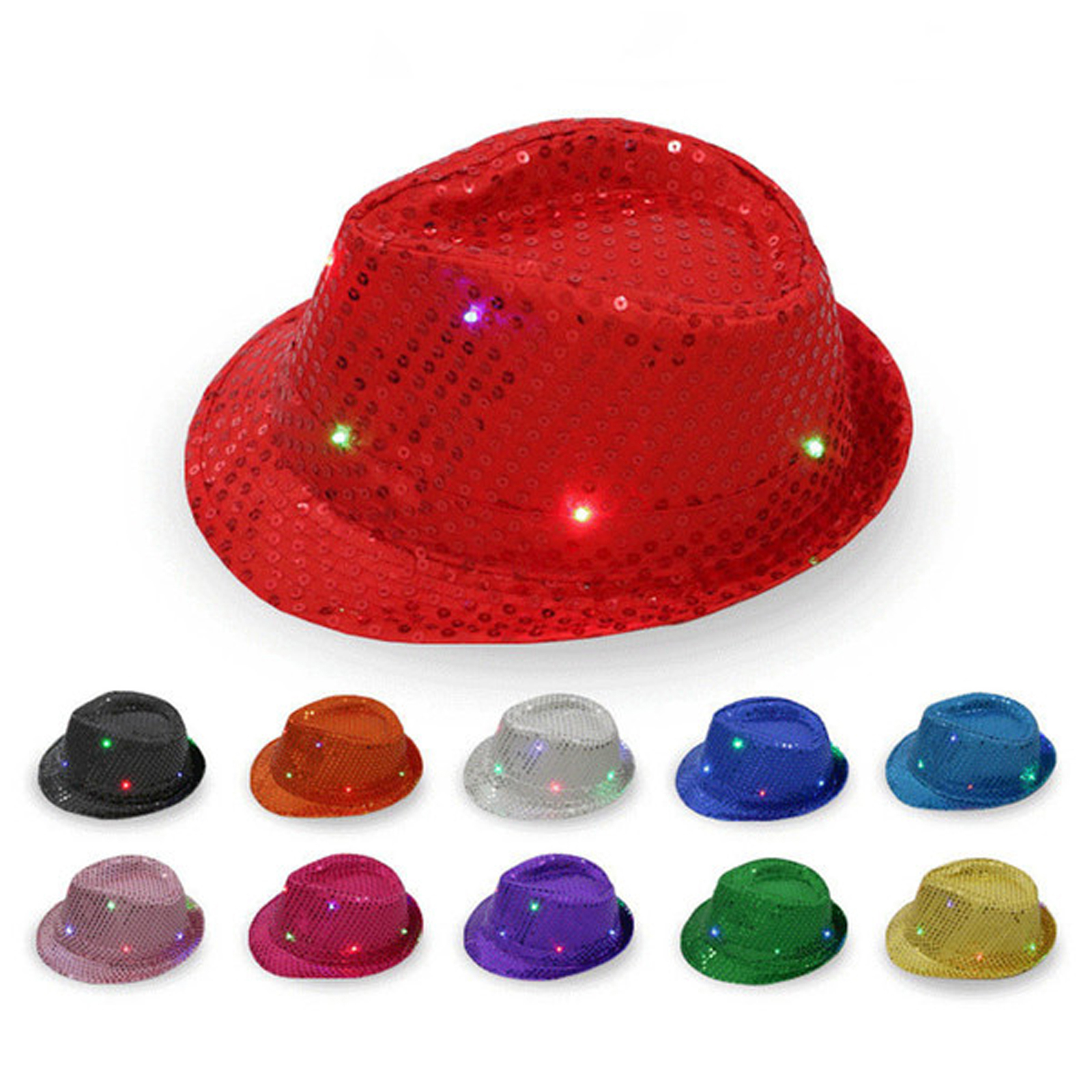 LED Luminous Sequin Jazz Hat 3