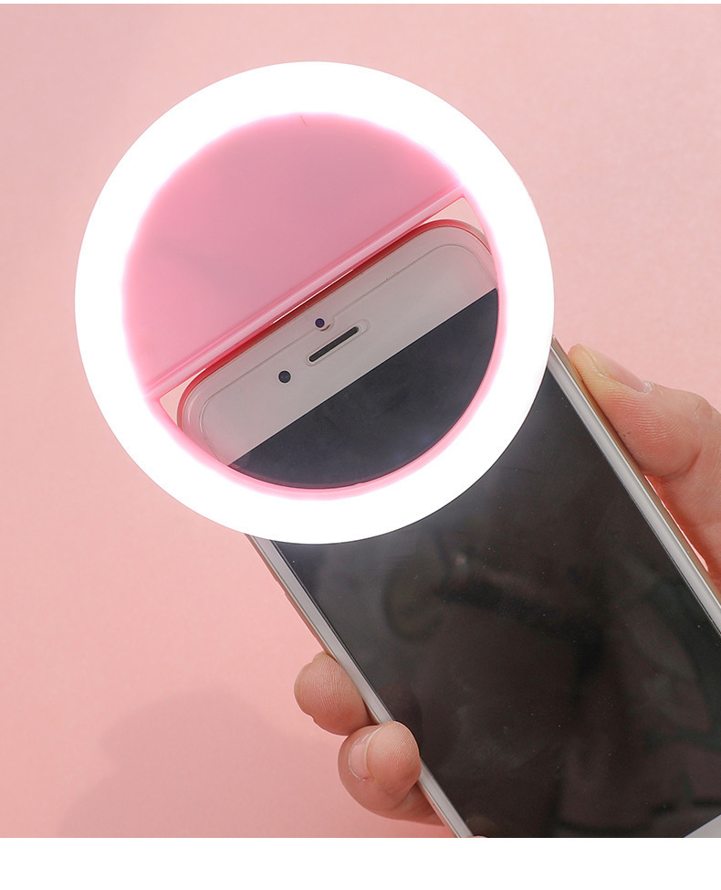 Rechargeable Portable Clip on Phone Selfie Light Ring for Phone/Laptop/Computer 7
