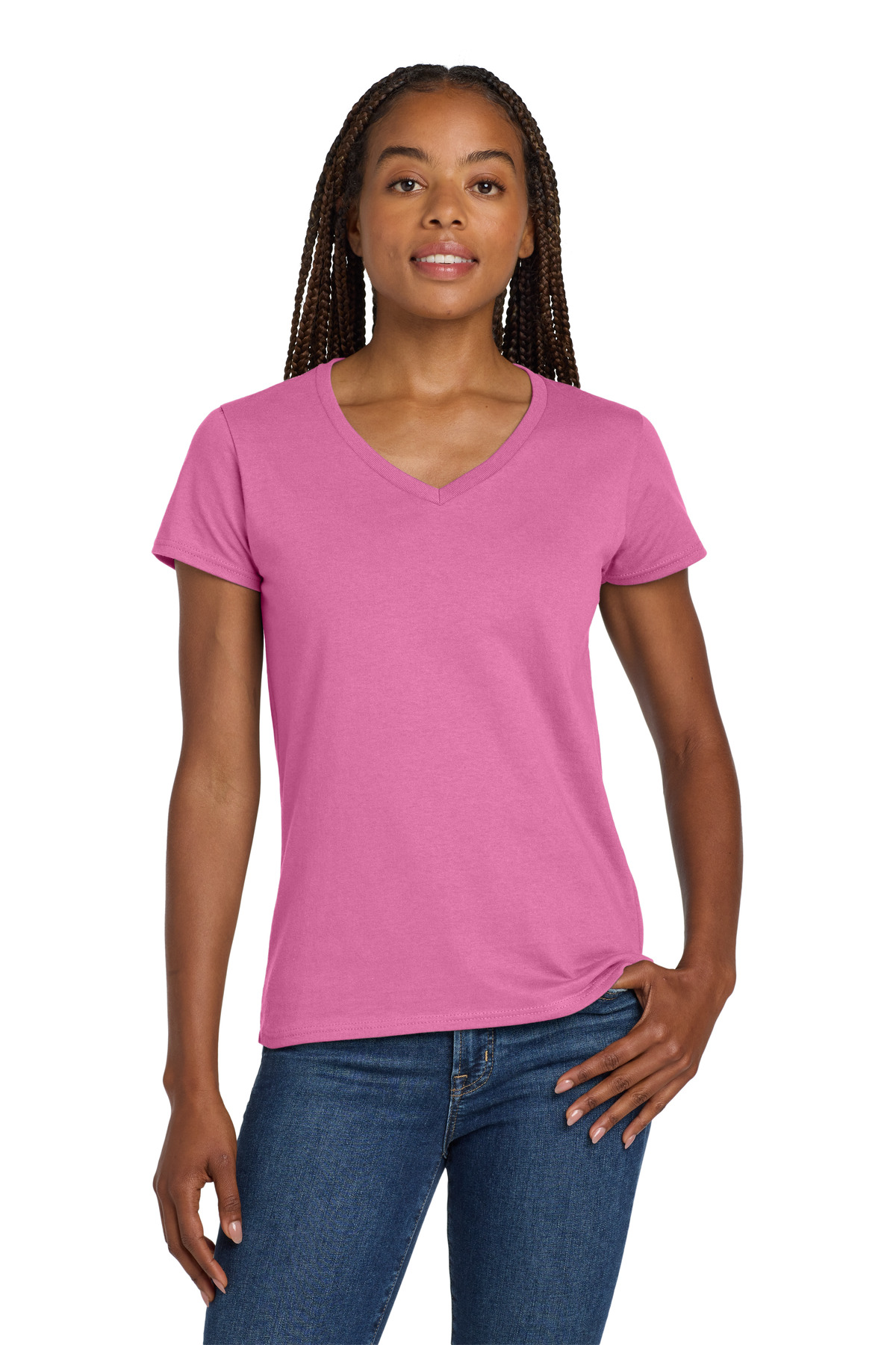 Gildan Women's Heavy Cotton 100% Cotton V-Neck T-Shirt. 5V00L 71