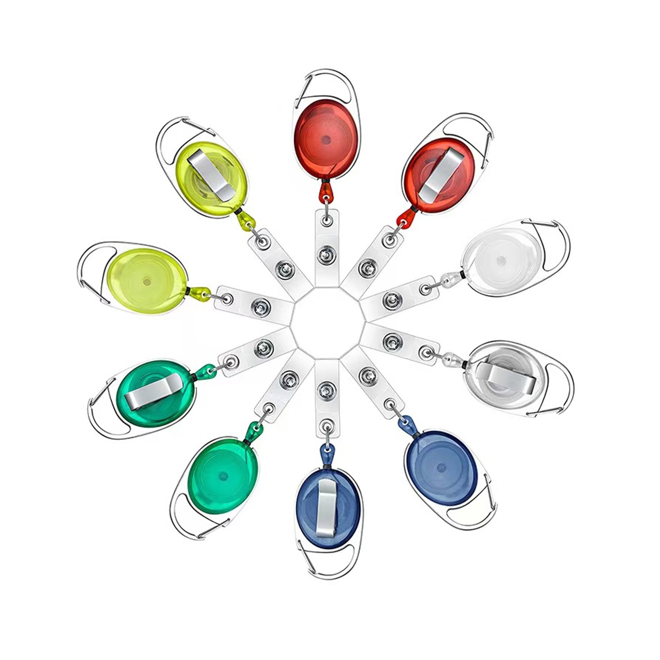 Transparent Oval Retractable Badge Holder with Clip 4