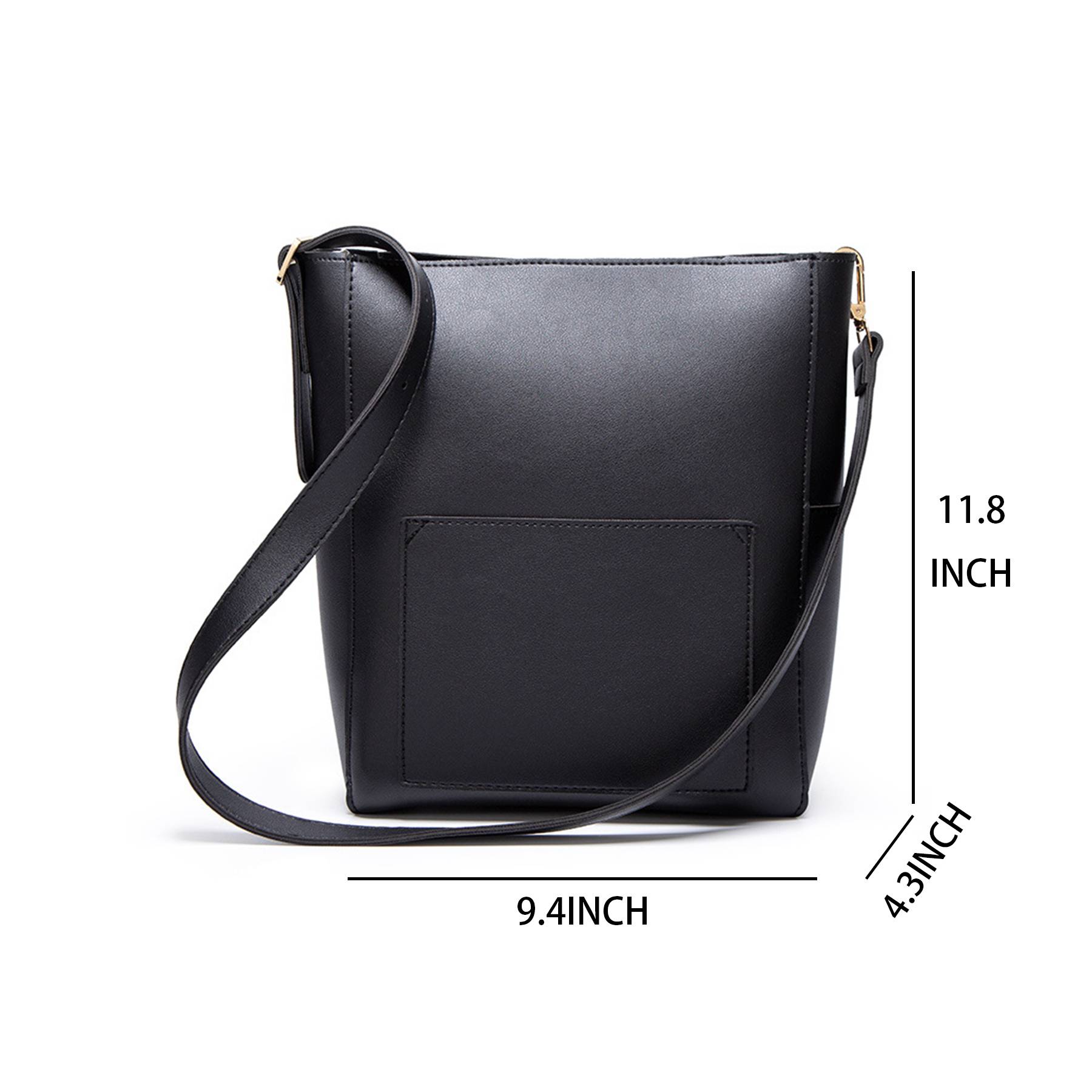 PU Simple vintage bucket tote cross-body bag 7