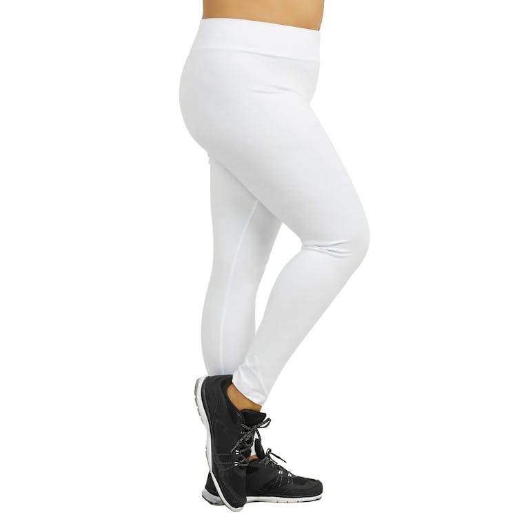 Women's Plus Size Cotton Leggings - 3XL White 2