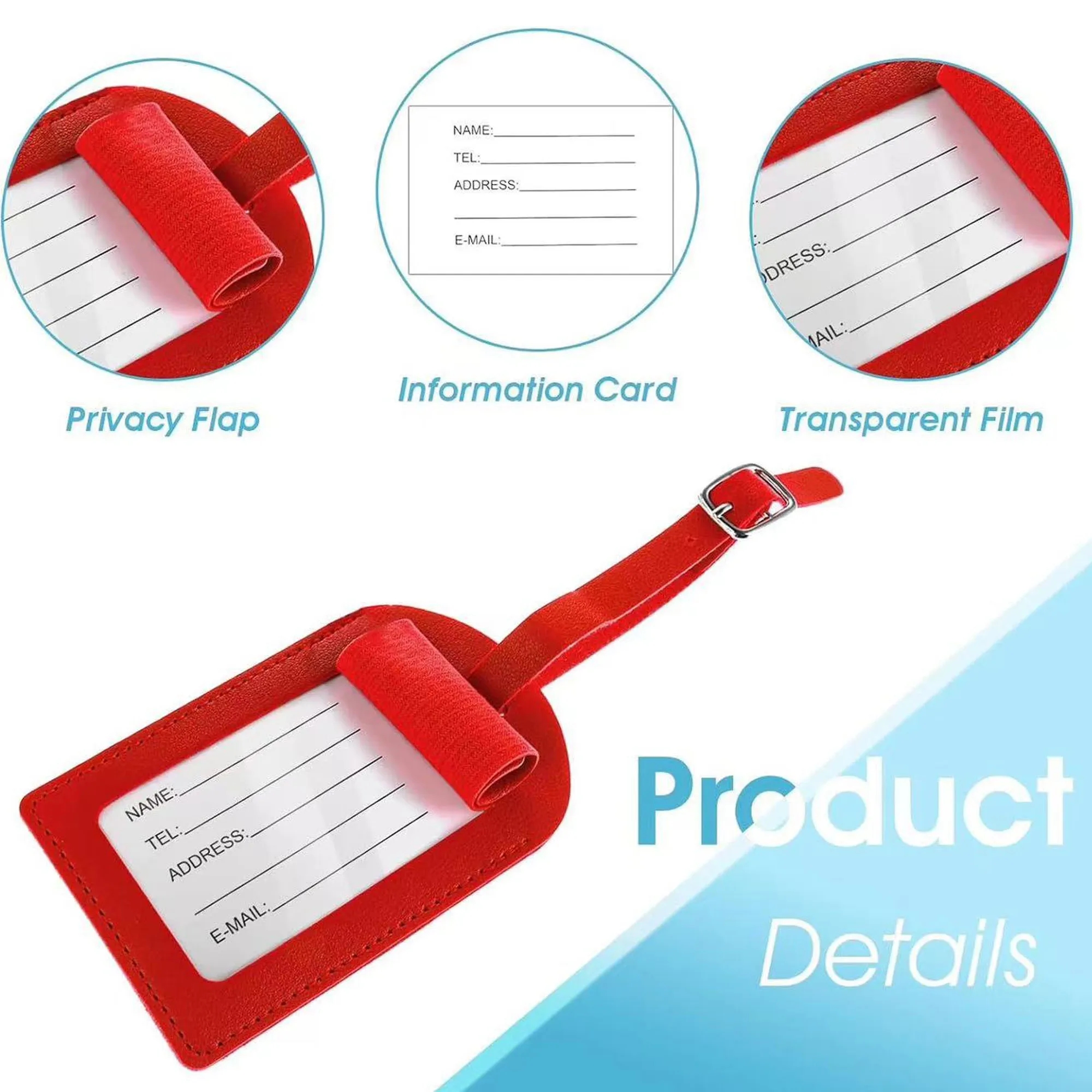 PU Leather Luggage Tag With Custom Logo 9