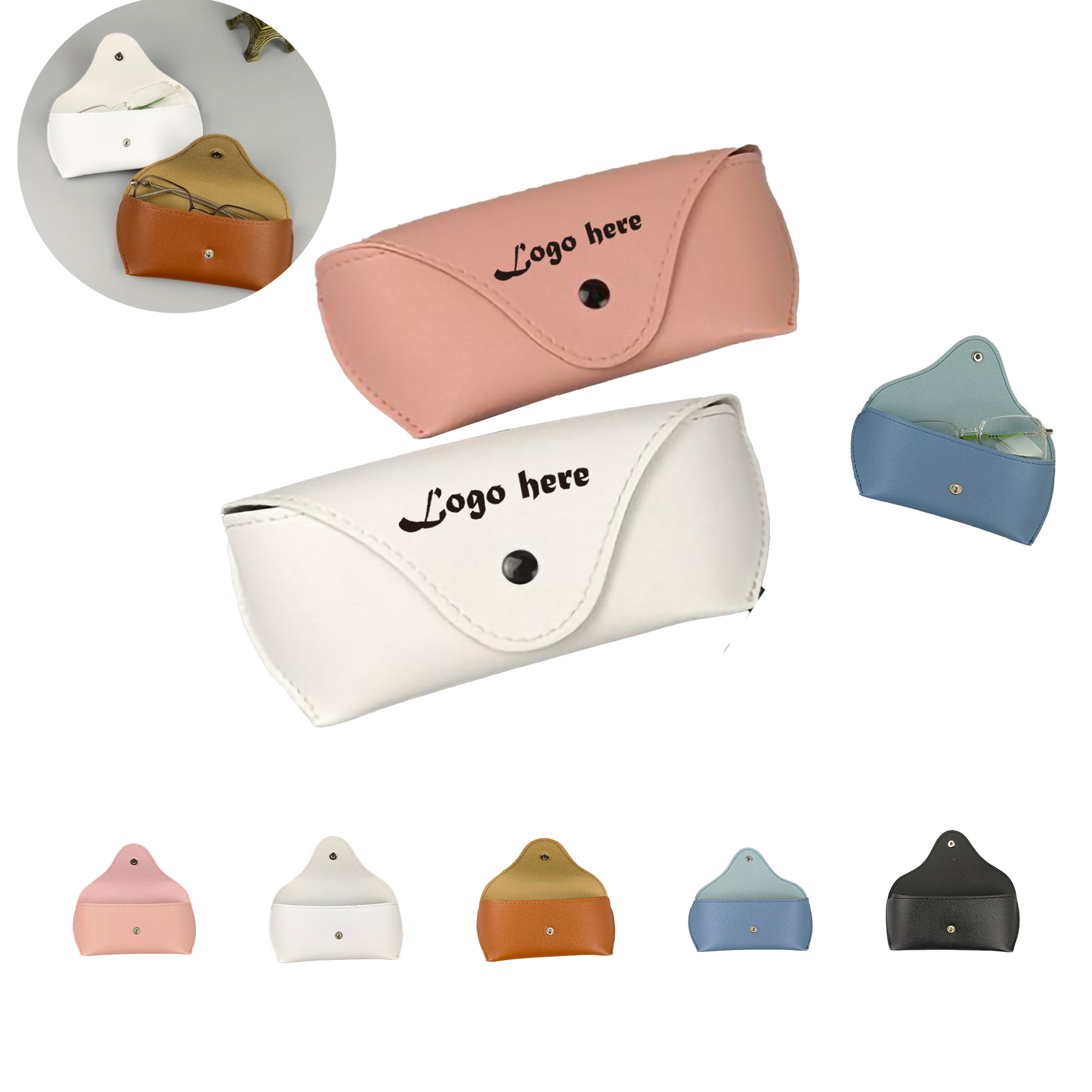 MOQ50 PU Leather Portable Durable Soft Slim Glasses Case 6