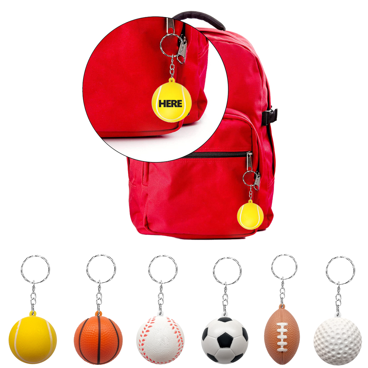 Keychain Foam Sponge Ball Stress Toy 1