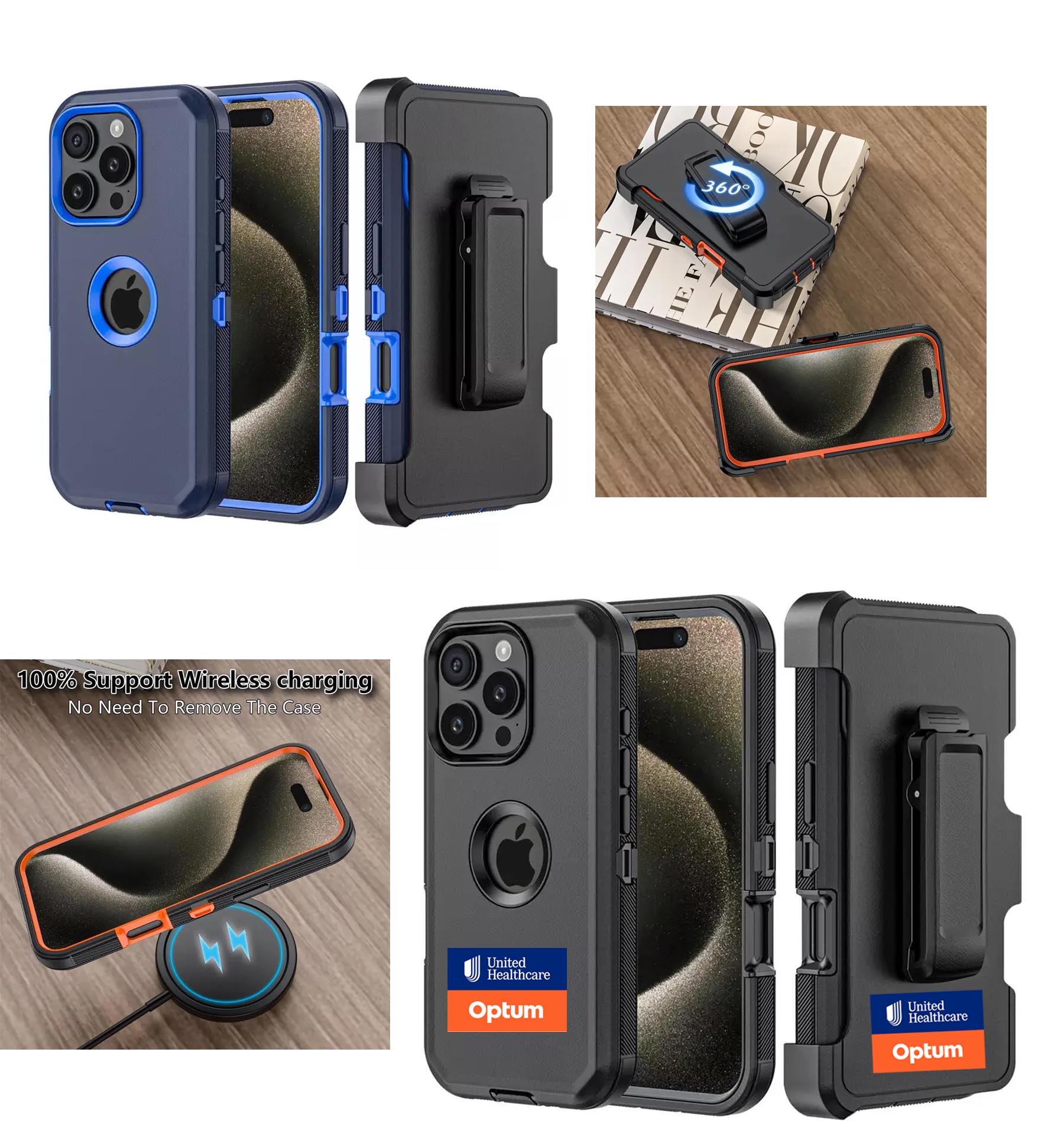 iBank ® iPhone 16 Pro Max Shockproof Case with Belt Clip and a kickstand 1