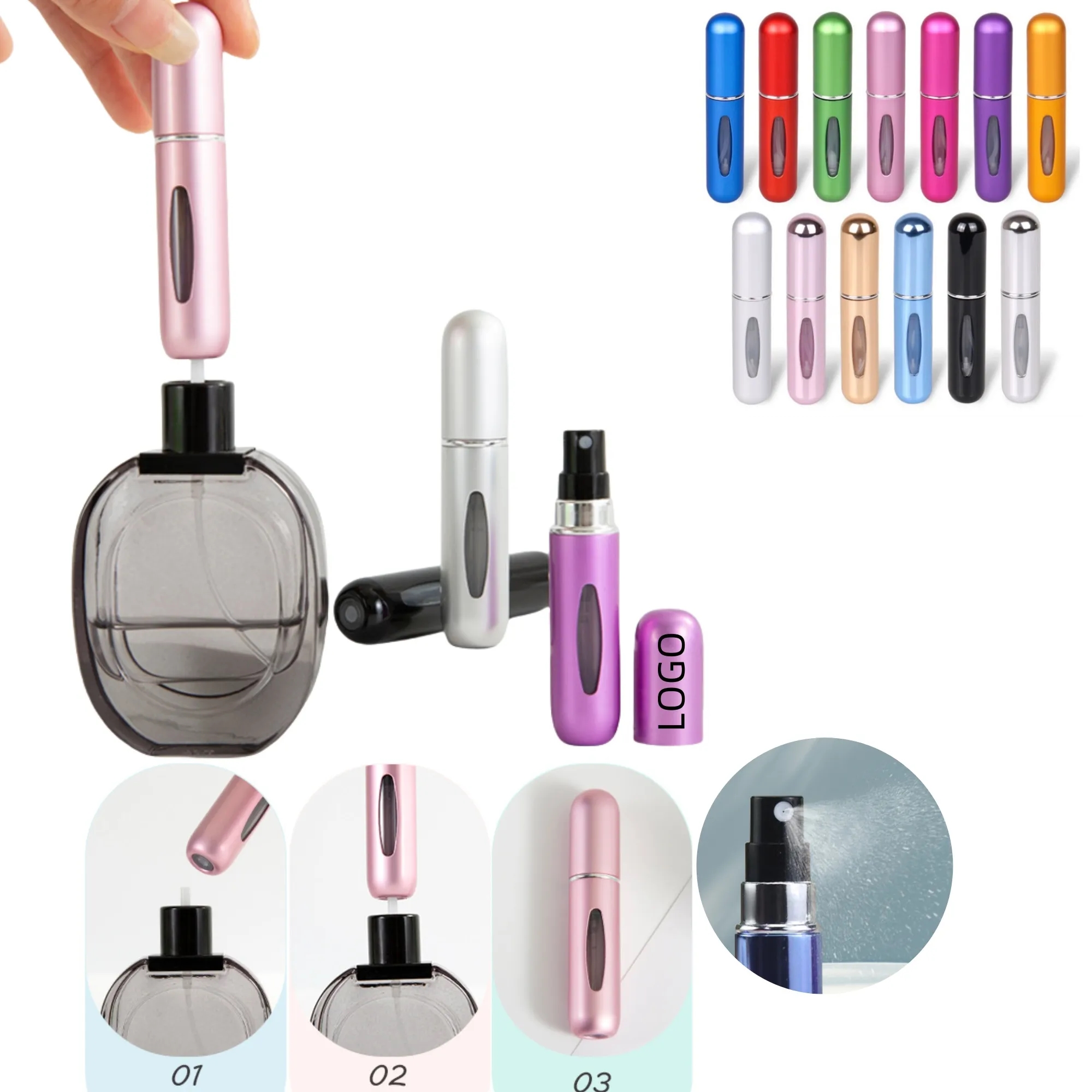 0.17oz Mini Refillable Perfume Bottle