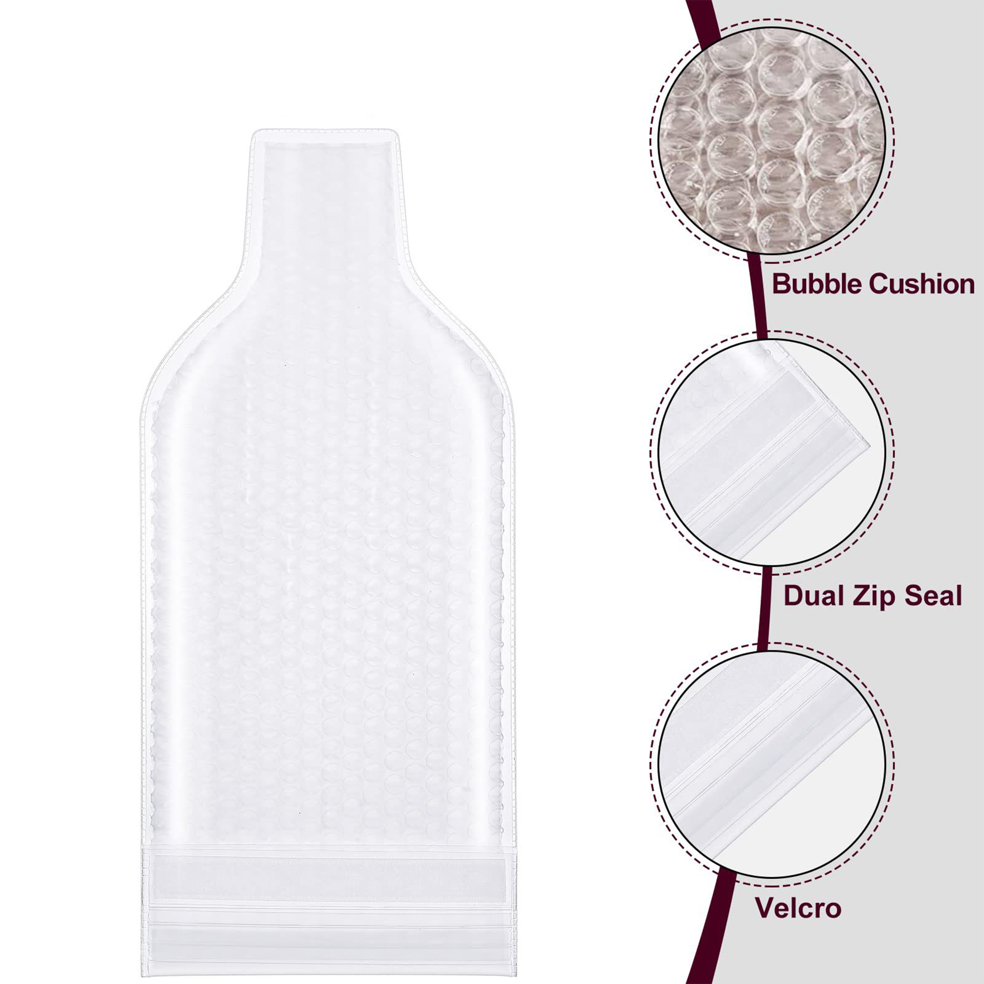 Leak-Proof Travel Wine Bottle Protector Bubble Bag 4