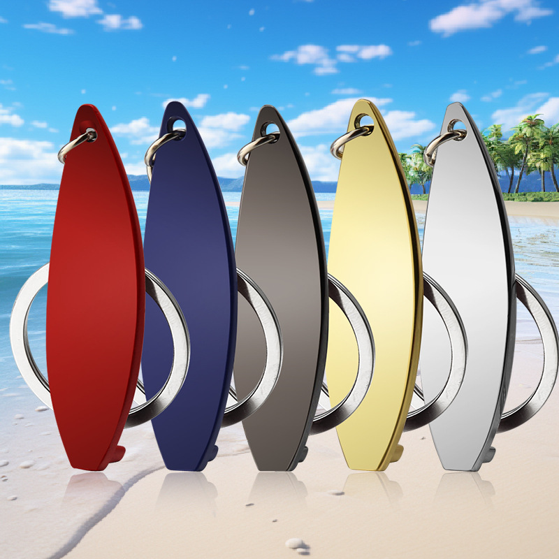 Surfboard Shaped Metal Bottle Opener with Keychain 2