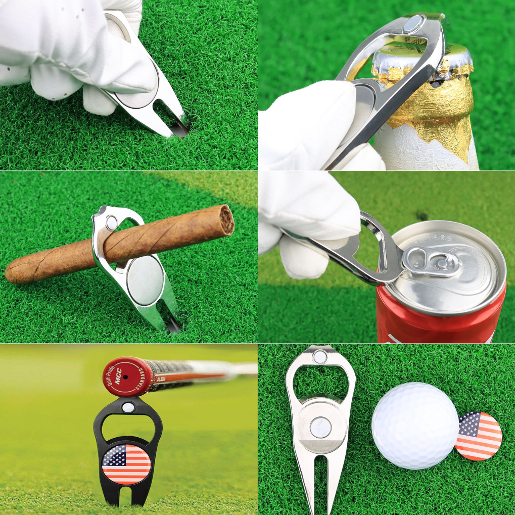 Multifunctional Golf Green Fork Ball Marker Set 3