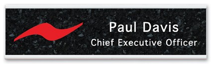 Full Color Nameplate w/Aluminum Holder - Desk (2"x8")