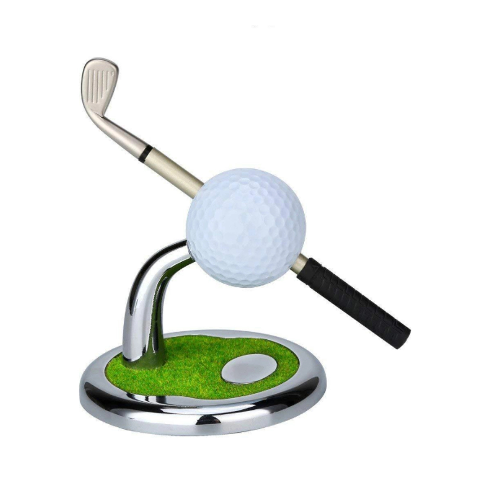 Golf Club Desk Pen Stands With Clock Base 5