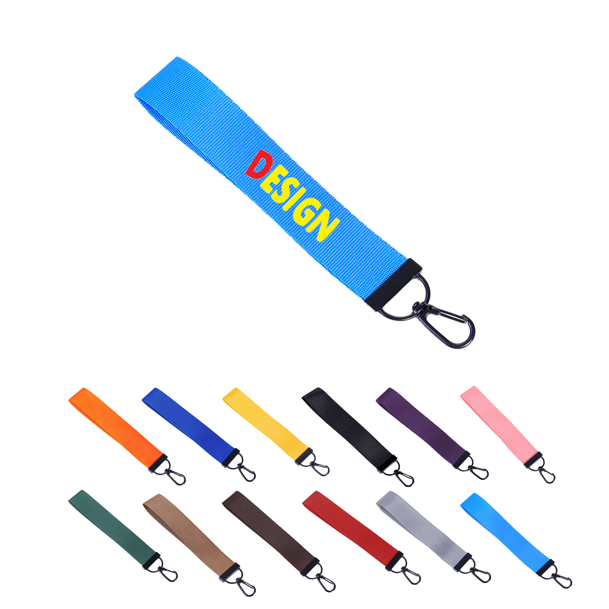 Solid Colors Ribbon Keychain Key Chain Lanyard 5