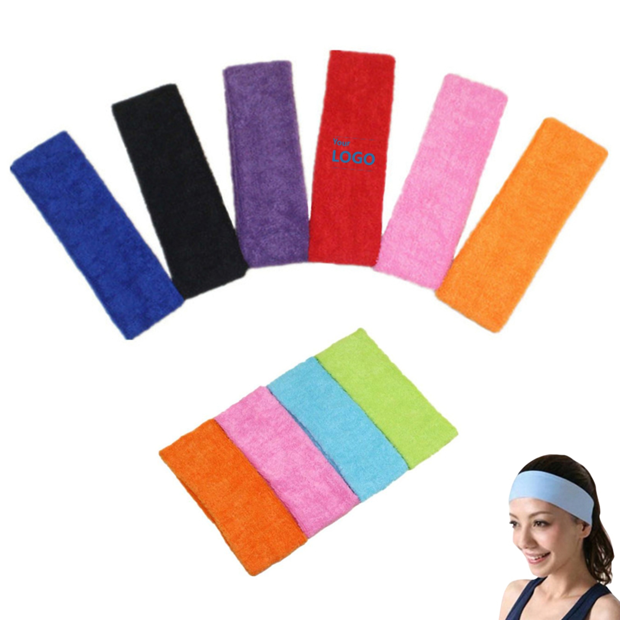Moisture-Wicking Polyester Workout Headband, custom athletic wear with logo imprint 4