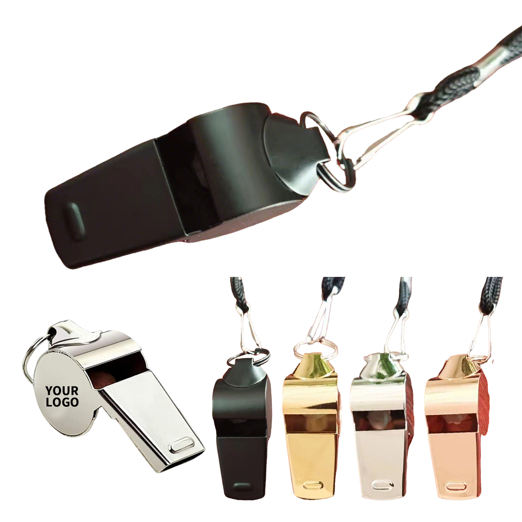 Stainless Steel Referee Whistle 1.8 x 0.6 x 0.8" 3