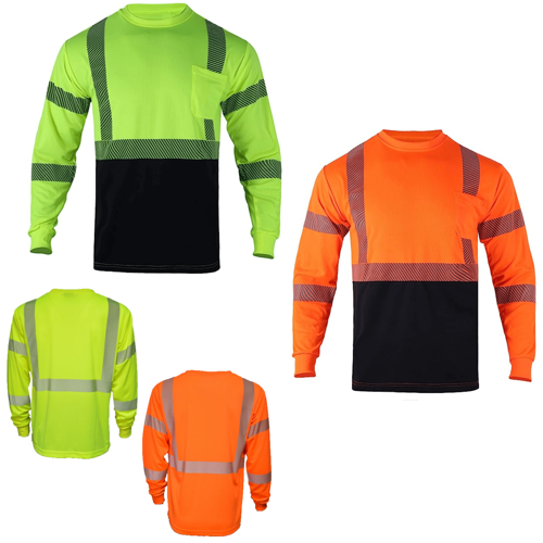 VISIPRO Long Sleeve Reflective Front Colorblock Safety Polo 1