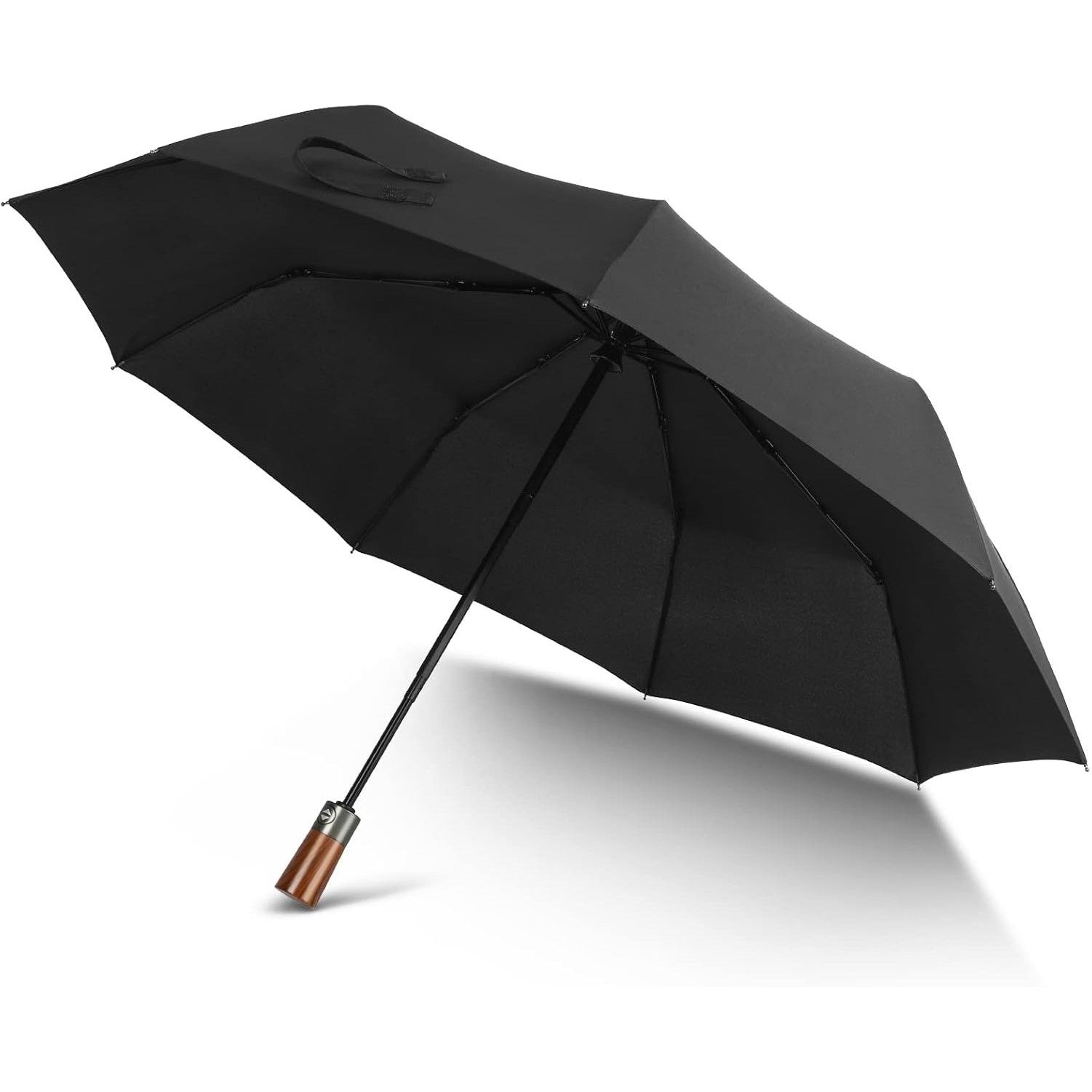 Auto Open Wooden Handle Umbrella 46" 1