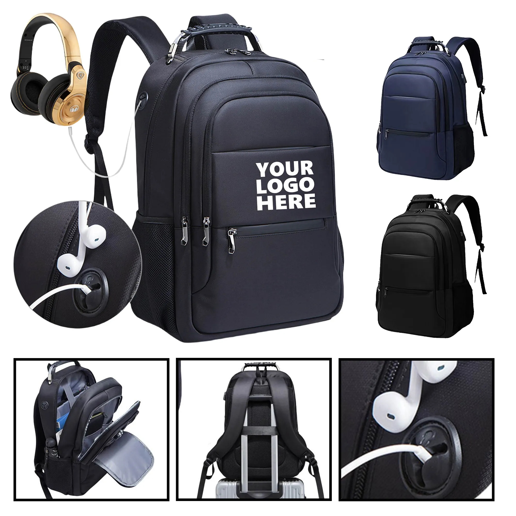 Custom Laptop Travel Backpack USB 2
