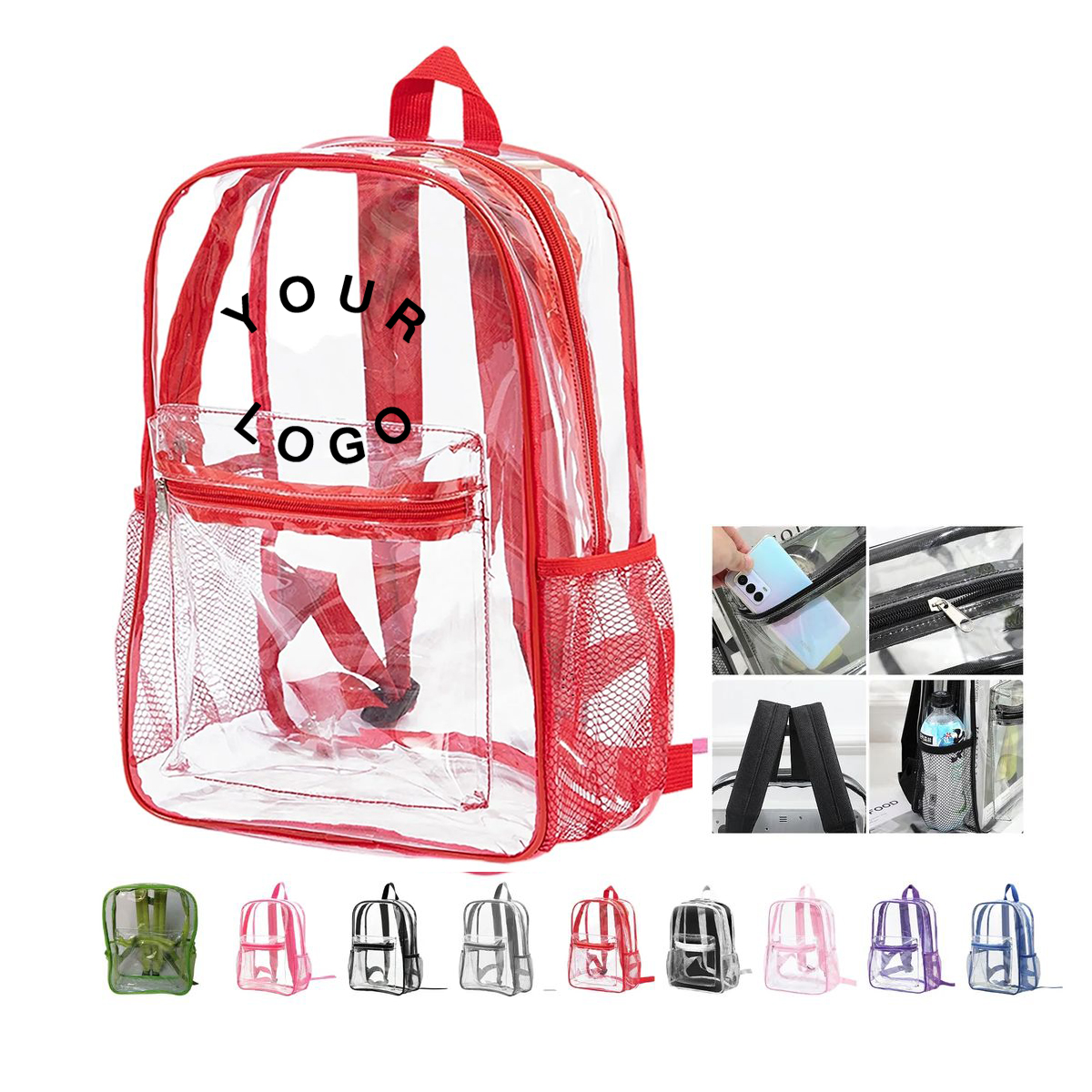 PVC Clear Backpack Waterproof Security 4