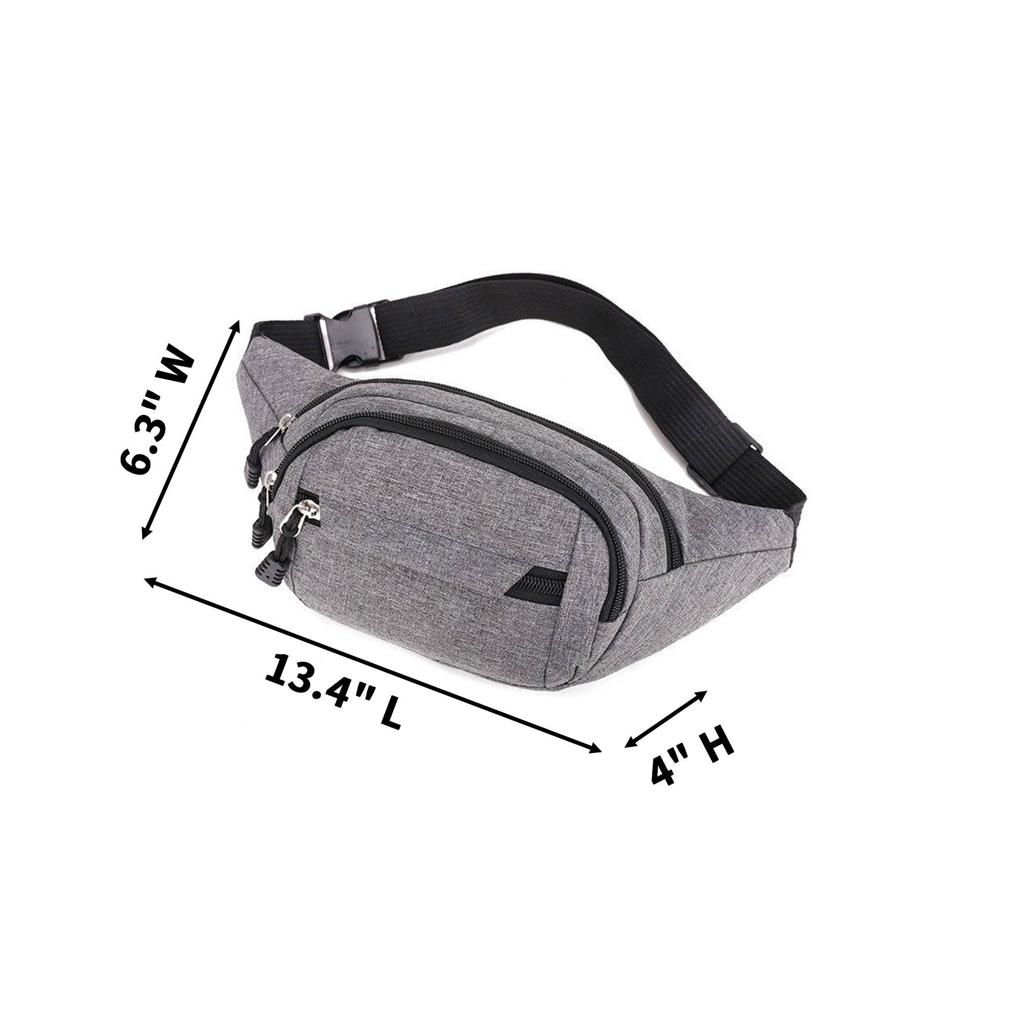 Canvas Crossbody Waist Pack With Four Zipper Pockets 6