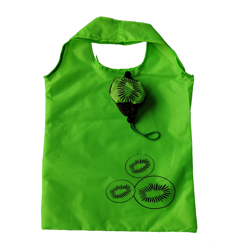 Custom Logo Reusable Folding Nylon Grocery Bags Polyester Foldable Fruit style Tote Shopping Bag 1