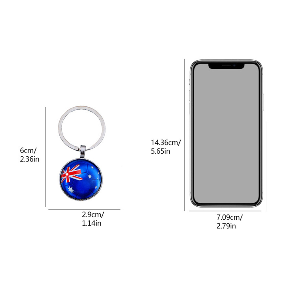 Qatar World Cup National Flag Football Glass Key Chain 1