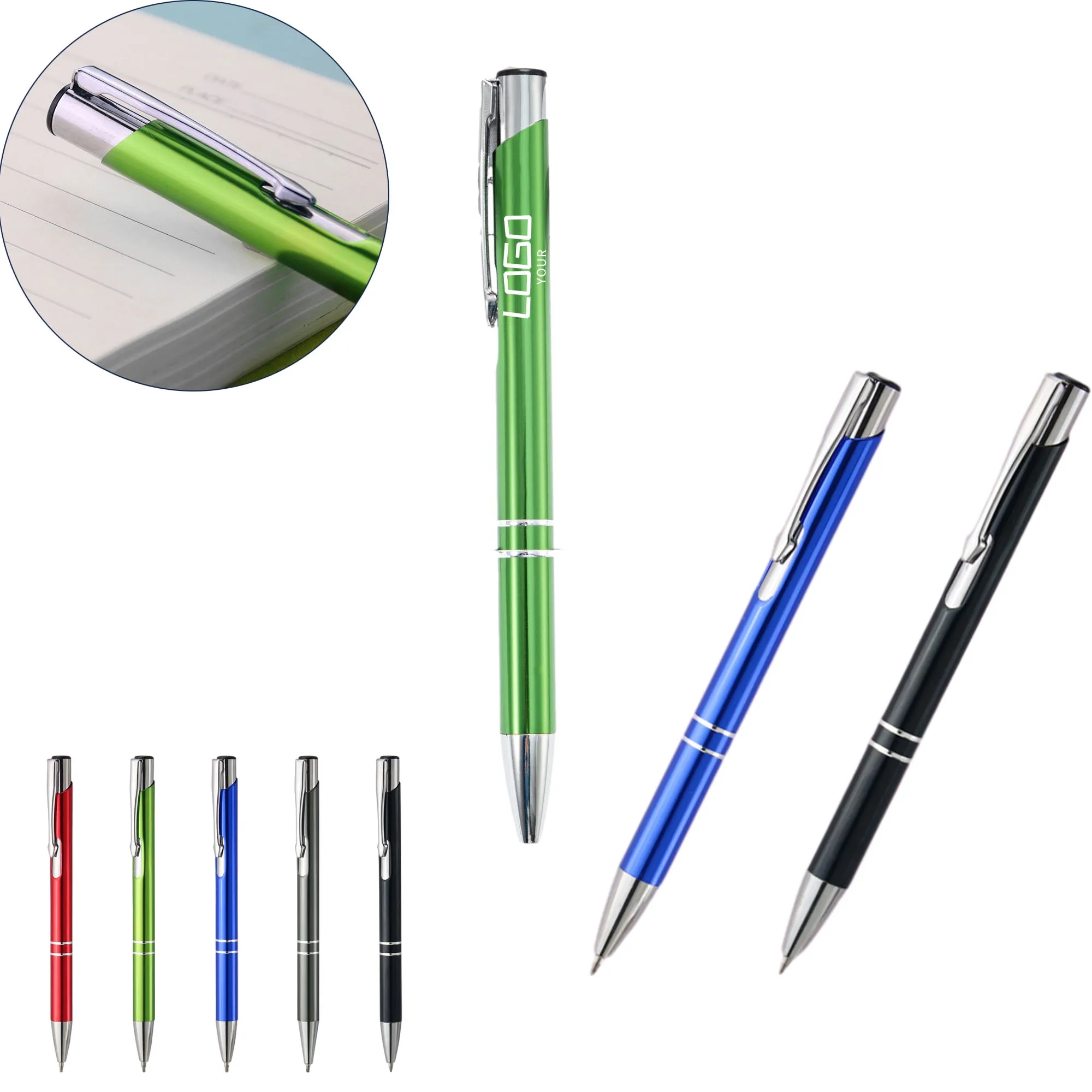 Office Double Ring Metal Ballpoint Pen 2