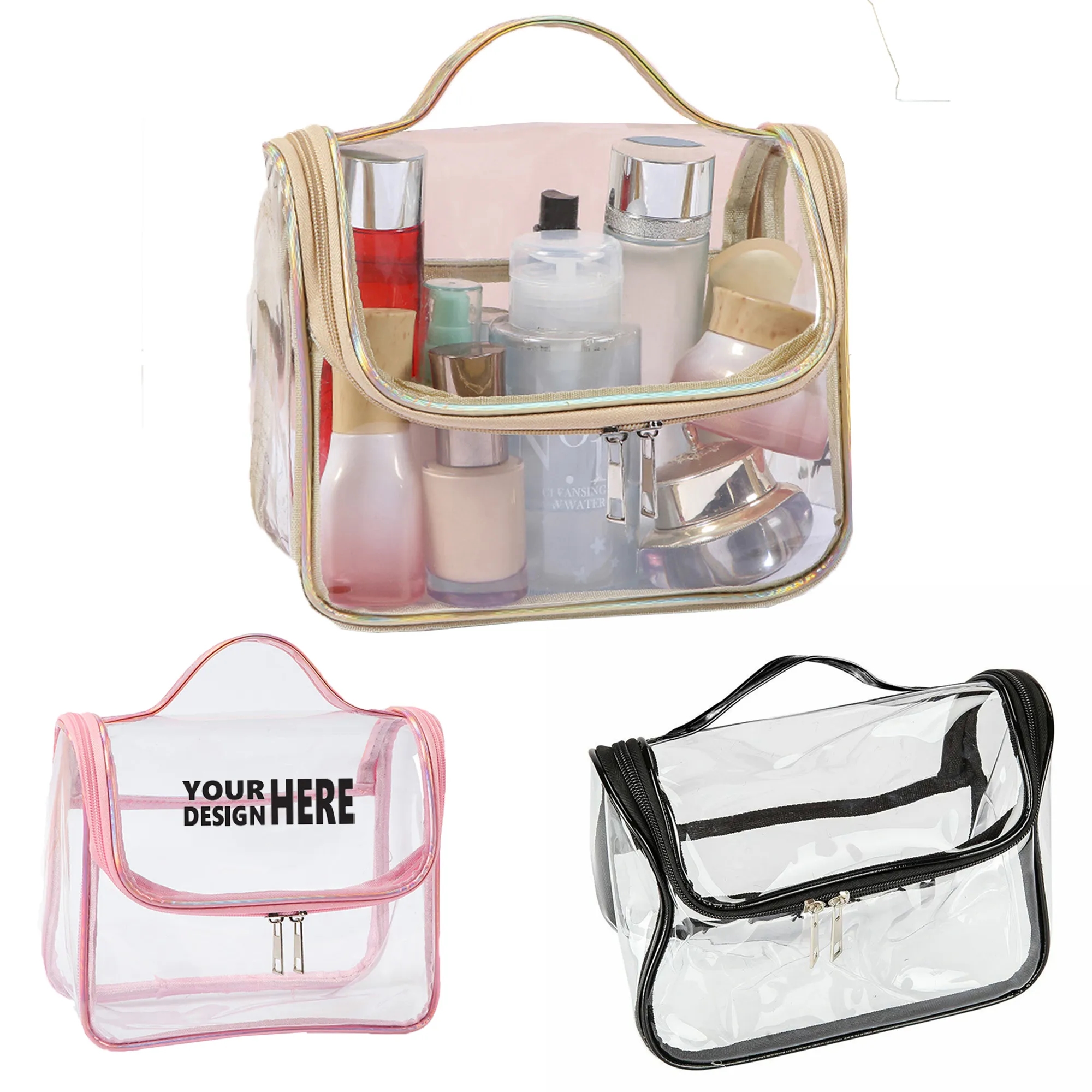 MOQ20 Transparent Portable Waterproof PVC Storage Bag