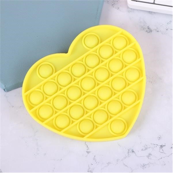Solid Color Heart Shape Push Bubble Sensory Pop Popper Fidge 3