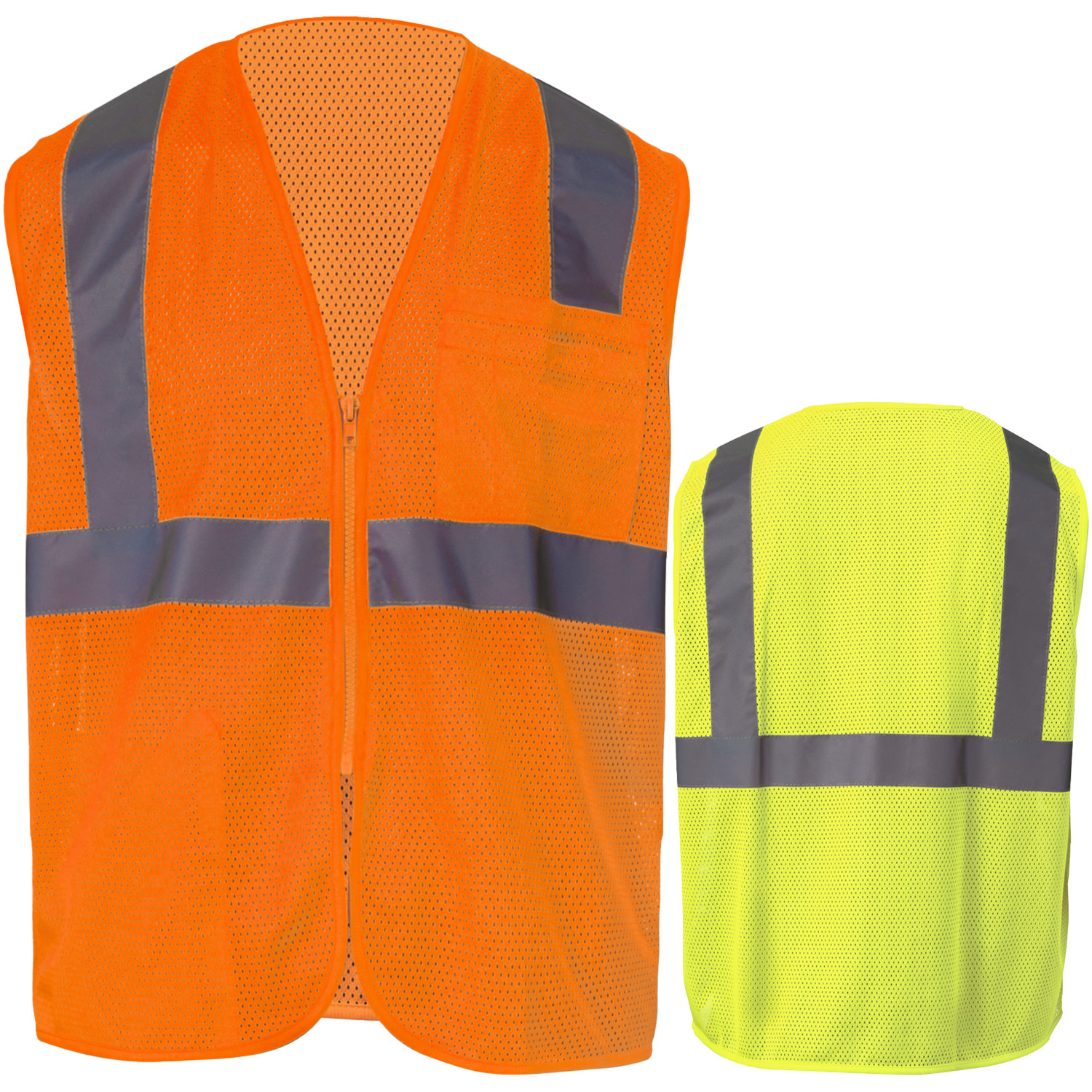 3.8 Oz. Polyester Class 2 Reflective Tape Safety Vest with Pocket 9