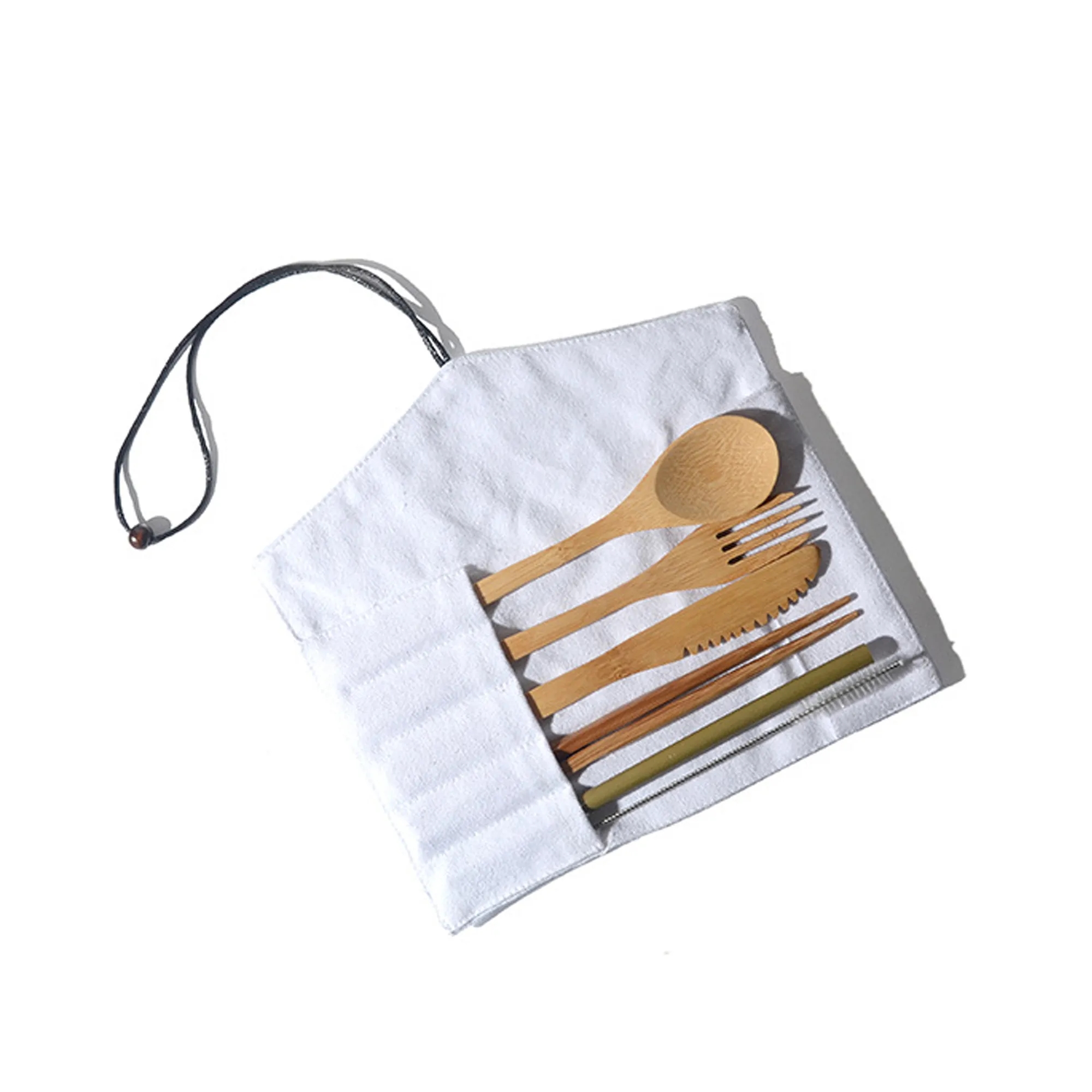 Reusable Bamboo Cutlery Set With Travel Pouch 4