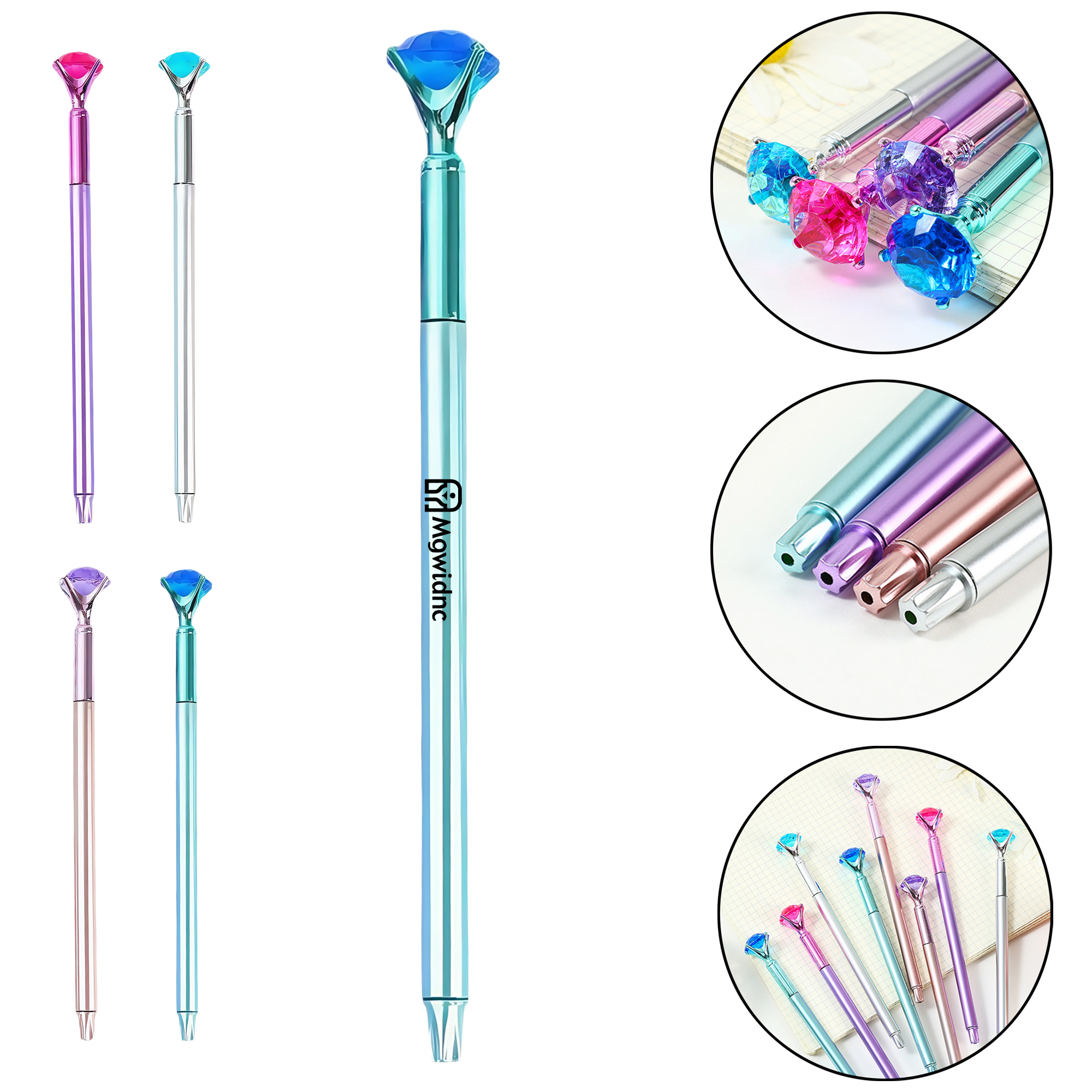 Large Diamond Pen Creative Crystal Metal Ballpoint Gift Pen Smooth Writing Comfortable Durable