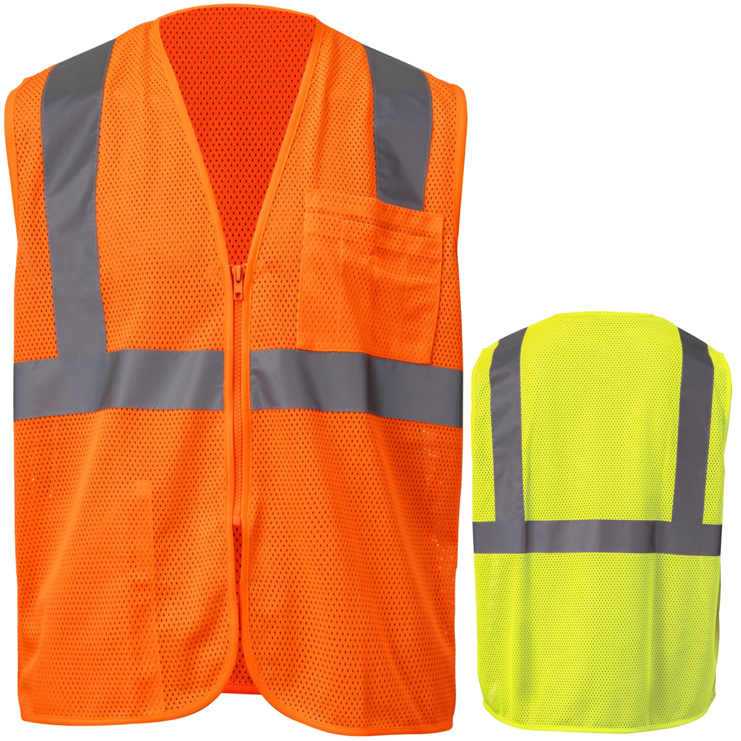 3.8 Oz. Polyester Class 2 Reflective Tape Safety Vest With Pocket 2