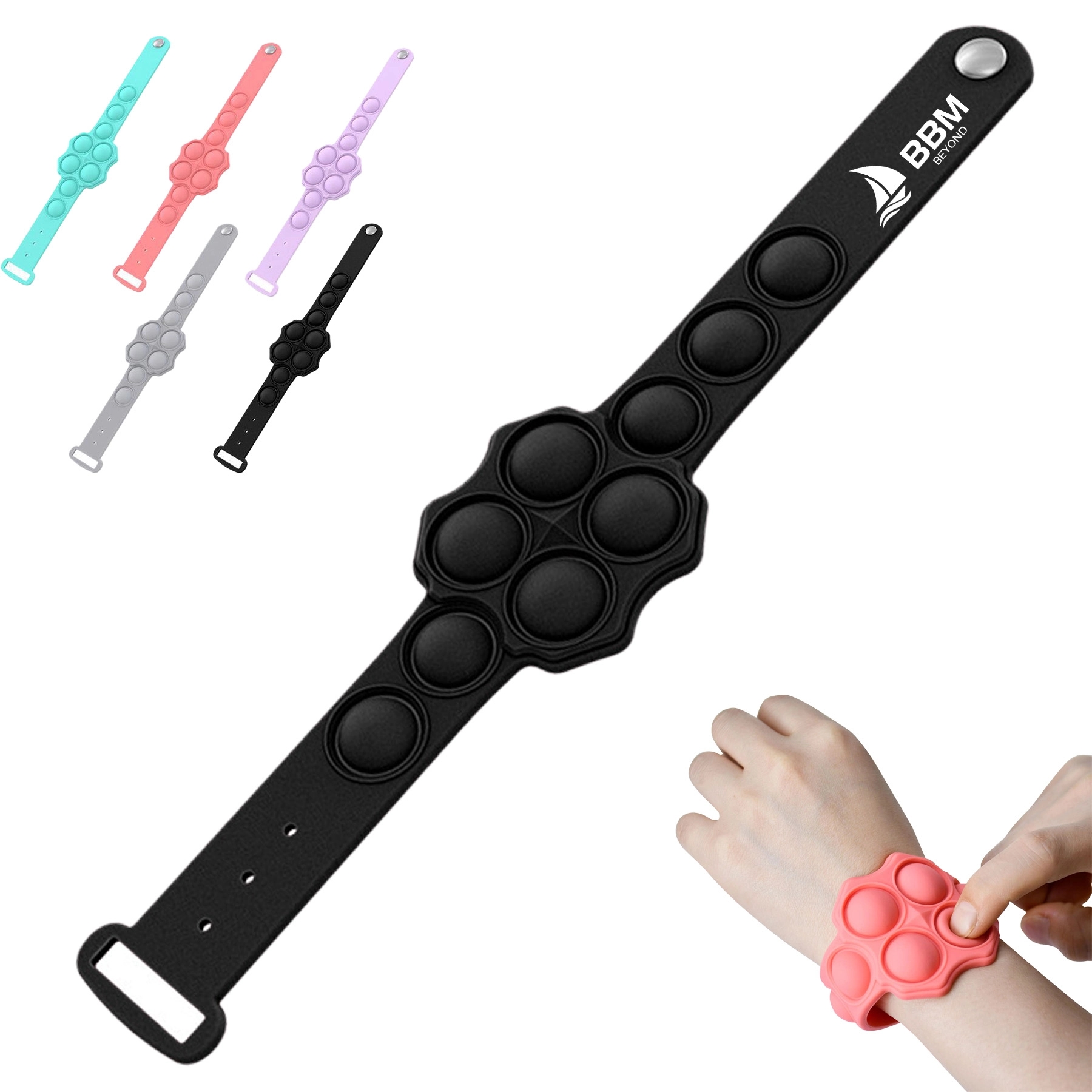 Silicone Push Pop Bubble Sensory Fidget Bracelet 2