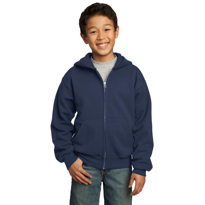 Port & Company - Youth Core Fleece Full-Zip Hooded Sweatshirt. 30