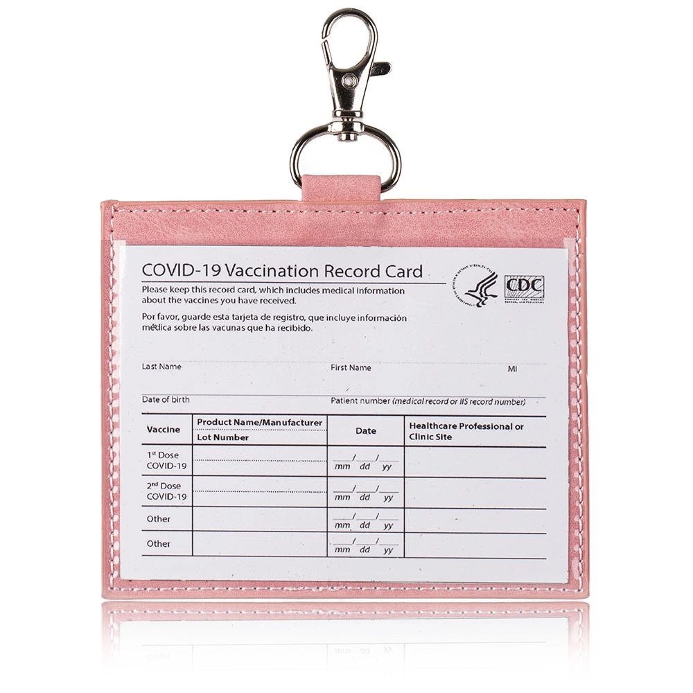 Leather Vaccine Card Wallet 4x3" 5