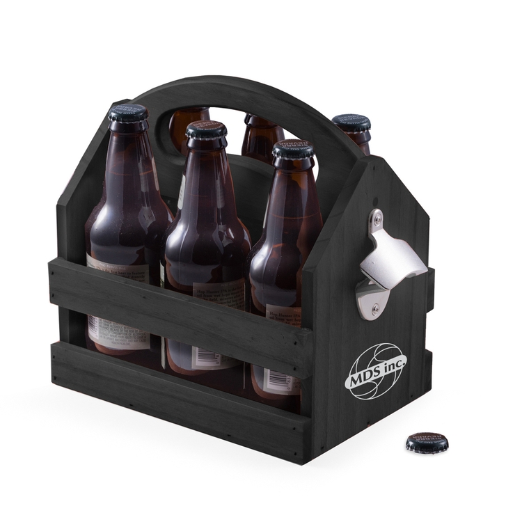 Pine Wood Bottle Caddy 2